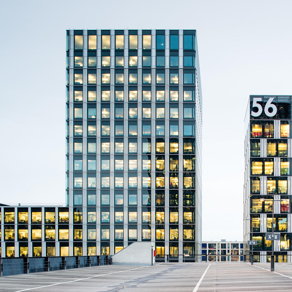 Architekturfotografie 
Skykey 
Zürich Schweiz,
Theo Hotz Partner Architekten
Exterieur
Parkplatz
