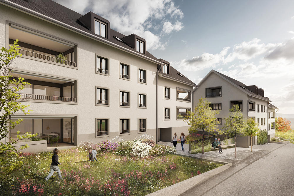 Architekturvisualisierung - 3 Einfamilienhüuser, Eich Freienwil, Schweiz, KMP Architektur AG, Innenraum
