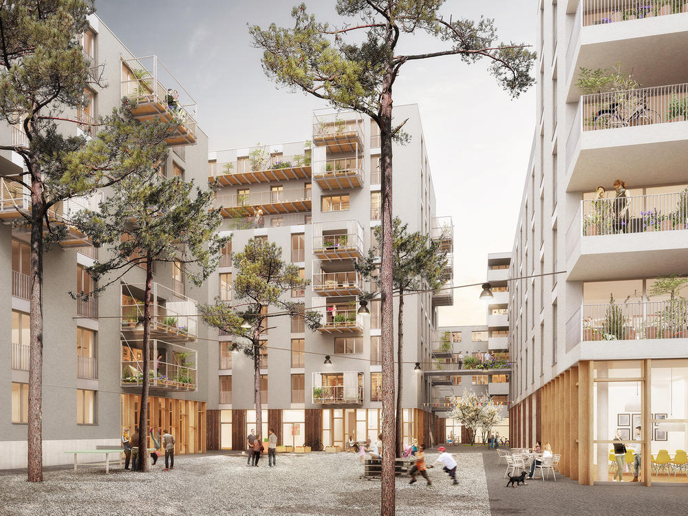 Architekturvisualisierung 
Rendering
Wettbewerb 2017
Wohnsiedlung Hardau,
Zürich Schweiz,
Fischer Architekten AG 
Wohnung
Hipster 