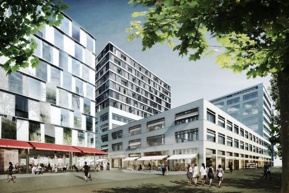 Architekturvisualiserung - Europaallee, Zürich, Schweiz, E2A Architects