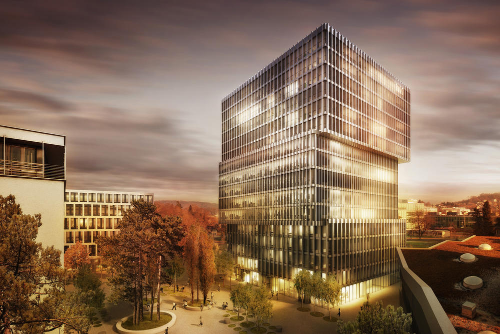 Visualisierung
Render
Neubau Tower in Brugg, Windisch, Schweiz, Studienauftrag, 2013 
Luca Selva Architekten
Büro
Turm
Abend
Nacht