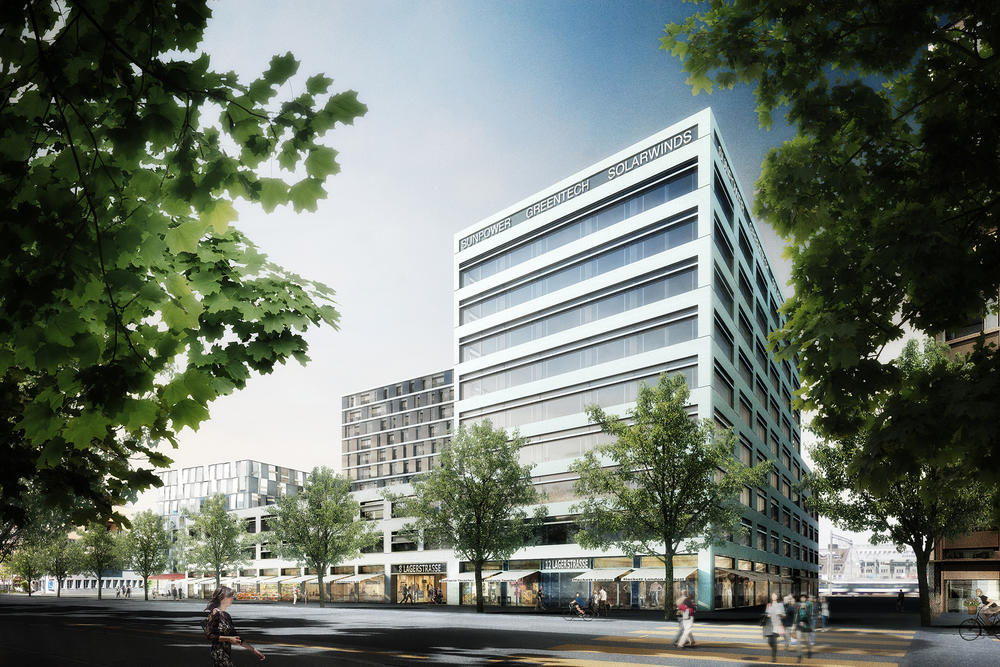 Architekturvisualiserung - Europaallee, Zürich, Schweiz, E2A Architects