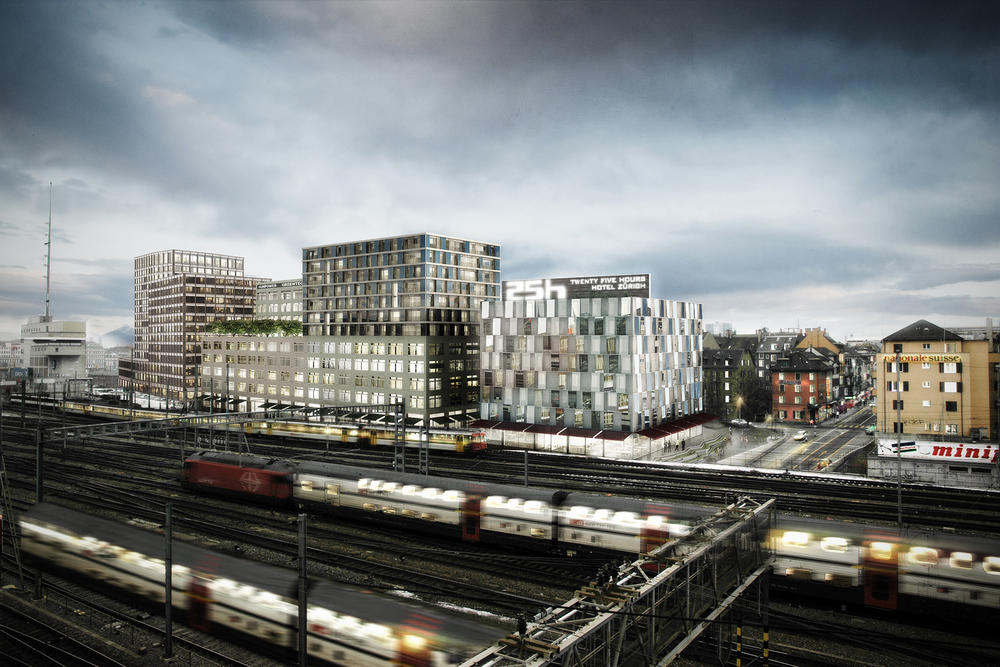 Architekturvisualiserung - Europaallee, Zürich, Schweiz, E2A Architects